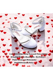 Resim BEEBRON Topuklu Abiye Kız Çocuk Ayakkabı Glossy Princess Series Rugan Beyaz 