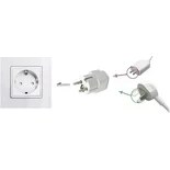 Resim De-Pa Evrensel Adaptör - Seyahat Fişi Dönüştürücü, Ingiliz ve Amerikan Fişli Cihazlar Için, Ab Tipi Priz Uyumu, 250V 16A, Beyaz - 1 Adet 
