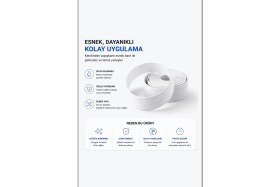 Resim Omilife Su Sızdırmaz İzolasyon Bandı 3.2 m Yapışkanlı Lavabo Küvet Kenar Koruma Şeridi Bant 