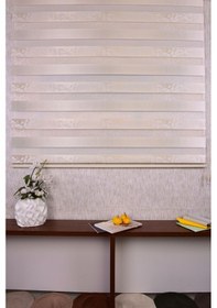 Resim Açık Gri Kendinden Desenli Etek Dilimsiz Ds11747 V3 Zebra Stor Güneşlik Perde 