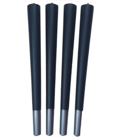 Resim Gürgen Ahşap Sandalye Sehpa Ayağı Metrik-8 Vidalı 42 Cm - 4 Adet Ucu Gümüş Siyah Renk 