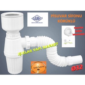 Resim ece life Pisuvar Sifonu-Körüklü Pisuvar Sifonu-Gider Borusu-Çap: Ø32 Plastik-Beyaz 