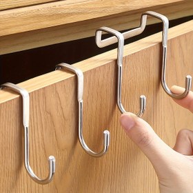 Resim 2 Adet Ağır Hizmet Tipi S Şeklinde Metal Kancalar, Matkap Gerektirmeyen Çok Amaçlı Asma Kancaları, Güçlü Yük Kapasitesi, Mutfak, Yurt, Kapı, Gardırop, Ayakkabı Dolabı İçin 