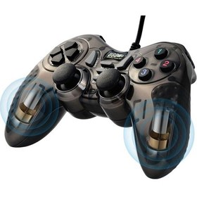 Resim Usb Oyun Kolu 12 Fonksiyon Tuşulu Double Shock Oyun Kolu Siyah 