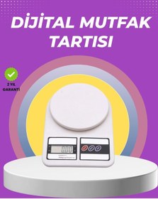Resim Beyaz Plastik Dijital Mutfak Tartısı 24x16.8x1.5cm 