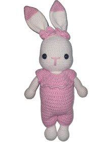 Resim Wanderlust Sevimli Oyun Arkadaşı Tavşan %100 Doğal Organik El Yapımı Amigurumi Bebek 25cm 1adet 