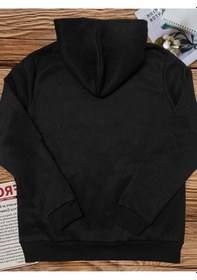 Resim Uyguntarz Sevimli Marshmallows Baskılı Oversize Çocuk Sweatshirt Siyah 