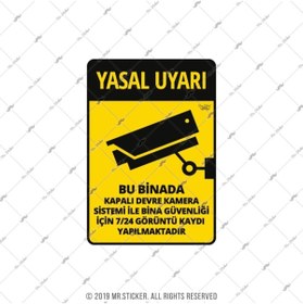 Resim Bay Etiket Wrn46 Dikkat Binada Güvenklik Kamerası Var 
