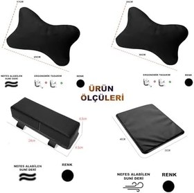 Resim Microcase 5in1 Oyuncu Koltuğu Ortopedik Oturma Seti Boyunluk Bel Destek Minder Kol Dayama AL4339 Siyah 