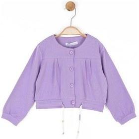 Resim Nk Kids Kız Bebek Pamuklu Belden Büzgülü Düğmeli Hırka-14086 Mor 