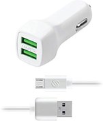 Resim S-Link And-ac30b 5v 3.1a 2a Araç Sarj Cihazi Beyaz Micro Usb Data + Sarj Kablosu 