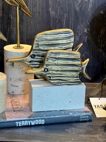 Resim Aquanova Dekoratif Balık Obje Traverten Mermer 