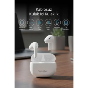 Resim Piranha 9970 Kablosuz Kulak İçi Kulaklık Mikrofon Bluetooth 5.0 Şarjlı Kullanım Tipi 