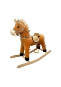Resim Peluş Sallanan At - Ses Efektli Ve Yumuşak Oturma Alanlı 65 Cm 