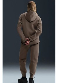 Resim Sportswear Tech Fleece Windrunner Full-zip Hooded Ss25 Kadın Sweatshirt Kahverengi 