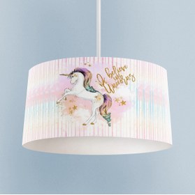 Resim MASAL ODAM BEBEK VE ÇOCUK ODASI Yıldızlı Unicorn Desenli Avize 