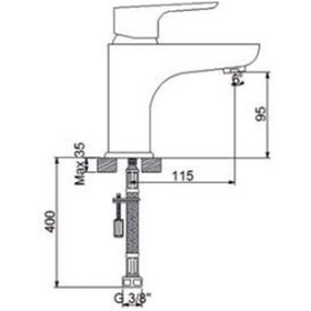 Resim Newarc 921521B Loft Lavabo Bataryası Siyah 