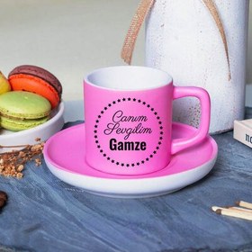 Resim Pembe Renk Canım Sevgilim İsimli Kahve Fincanı 