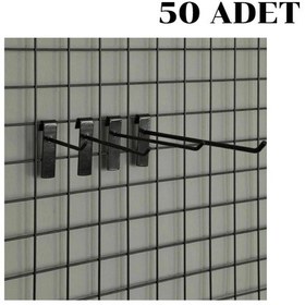 Resim 50 adet 10 Cm Tel Pano Kancası Raf Askısı Siyah 