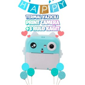 Resim Filli Kutum Print Camera Çocuk Fotoğraf Makinesi Dijital Hd Video Kamera Anlık Termal Şipşak Fotoğraf Makinesi 