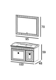 Resim Denko Hana 100 Cm Sahra Banyo Dolabı Takımı Ve Boy Dolabı Beyaz 