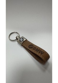 Resim Bmw Uyumlu Yazılı Ve Logolu Anahtarlık Kahverengi 