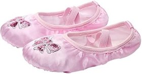 Resim GALPADA Bale Ayakkabıları Çocuk Kız Bale Dans Ayakkabıları Streç Saten Nakışlı Payetli Yoga Ayakkabıları Beden 34 