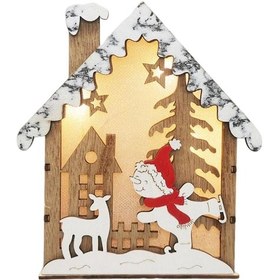 Resim Homyl Yılbaşı Ağacı Asılı Dekorasyon Ahşap Kardan-adam 