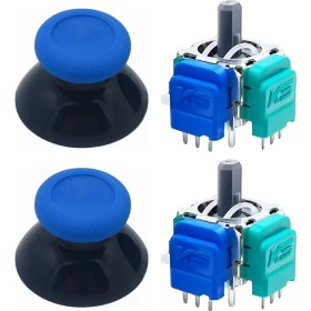 Resim Pop Konsol Xbox One Motor Manyetik Analog 2+2 Set Mavi Topuz Hall Sensör Joystick Yedek Parça 