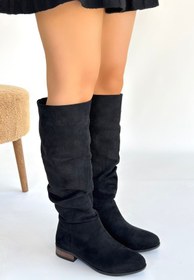 Resim No 35 Winda Siyah Süet Körüklü Çizme 