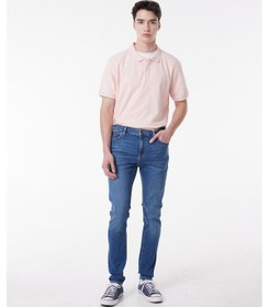 Resim Lee Malone Skinny Fit Dar Kesim Düşük Bel Çok Dar Paça Mavi Erkek Esnek Jean Denim Kot Pantolon L736AHKR Mavi 