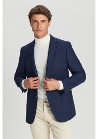 Resim Erkek Lacı Slim Fit Dar Kesim Mono Yaka Torba Cepli Blazer Ceket Lacı 