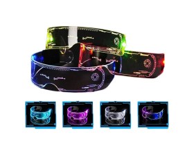 Resim No35 Aydınlatmalı LED Parti Gözlüğü Çok Renkli Modlu Cyberpunk Tasarım 