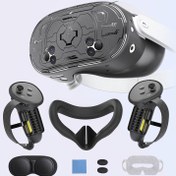Resim Meta Quest 3S için Silikon+TPU Kılıf Seti, 7'si 1 Arada VR Aksesuarları Koruyucu Kılıf Seti Kontrol Cihazı Tutma Kapağı, Yüz Kapağı, VR Kabuk Kapağı, Lens Kapağı İçerir (Yalnızca silikon aksesuarlar, VR kulaklık ve kontrol cihazı dahil değildir) 