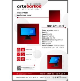 Resim Tiwox 18.5" Dokunmatik TP-1903 CORE i3 3. Nesil 8GB RAM- 128GB SSD- FDOS- POS PC 