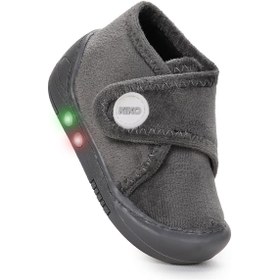 Resim Kiko Kids Petri Günlük Işıklı Kız Bebek Ev Okul Kreş Panduf Gri Gri 