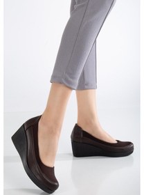 Resim Ayakdaş 353 Kadın Dolgu Topuk Klasik Ayakkabı Kahverengi 