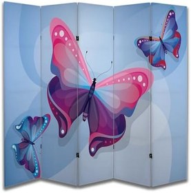 Resim Kelebek Tasarımlı Oda Bölücü Paravan 180 x 200 cm 