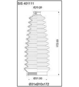 Resim Sismak 401111 Direksiyon Körüğü Universal R9-R11-R12Ym-Renault 19-R21-Clio I Q31Xq10×172 