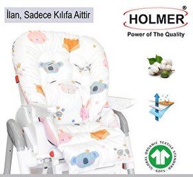 Resim Holmer Leke Tutmaz Organik Max-T Pembe Mama Sandalyesi Minderi ve Kılıfı 