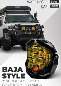 Resim Karva 7" Baja Style Shooter Offroad Projektör Led Lamba 