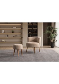 Resim Panda Çay Seti Berjer Ve Puf Takımı Salon, Balkon, Ofis 2 Li Takım Vizon Vizon 