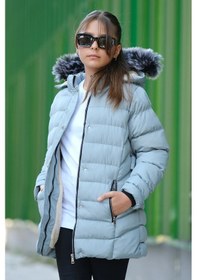 Resim Kız Çocuk İçi Polarlı Şişme Mont Km.0043 Mint 