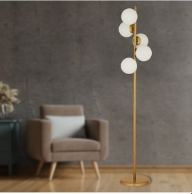 Resim Uzel 5 Başlıklı Eskitme Modern Tasarım Metal Lambader 