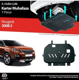 Resim S-dizayn Peugeot 3008 Çelik Karter Muhafaza 2016 Üzeri A+ Kalite 