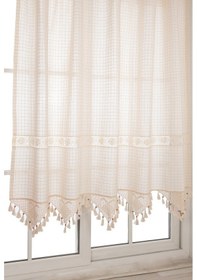 Resim Buldan Perdesi Monika El Dantelli Keten Bodrum Perde 