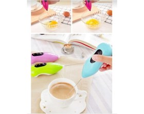 Resim Naque Pilli Mini Mixer Kahve Süt Köpürtücü Karıştırıcı Cappuccino Mixer 