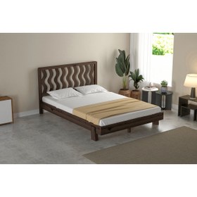 Resim Siena New Model Ceviz Renk Masif Çam Ahşap Karyola 