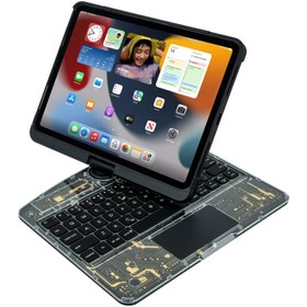 Resim Fogy Ipad Air 4/5/6.nesil 2022/2024 Uyumlu Klavyeli Kılıf 360 Dönebilen Rgb Tuşlu Touchpad 