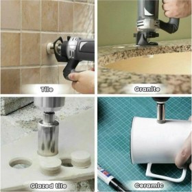 Resim Depolife Mermer Granit Fayans Cam Yuvarlak Delme Pancı 10MM 12MM 14MM Elmas Uç Delik Açma Matkap Karot 3 Lü 